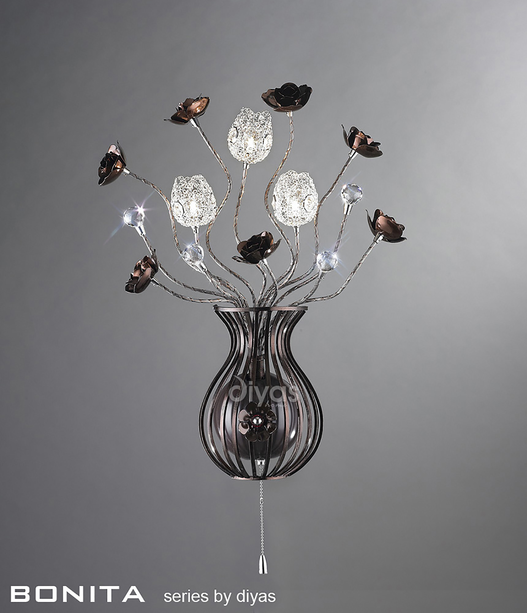 Bonita Aluminium Crystal Wall Lights Diyas Home Modern Crystal Wall Lights Bonita Aluminium Crystal Wall Lights Diyas Home Modern Crystal Wall Lights